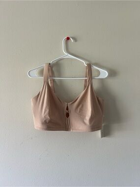 Bare Necessities Ribbed Nude Beige Sports Bra NWT